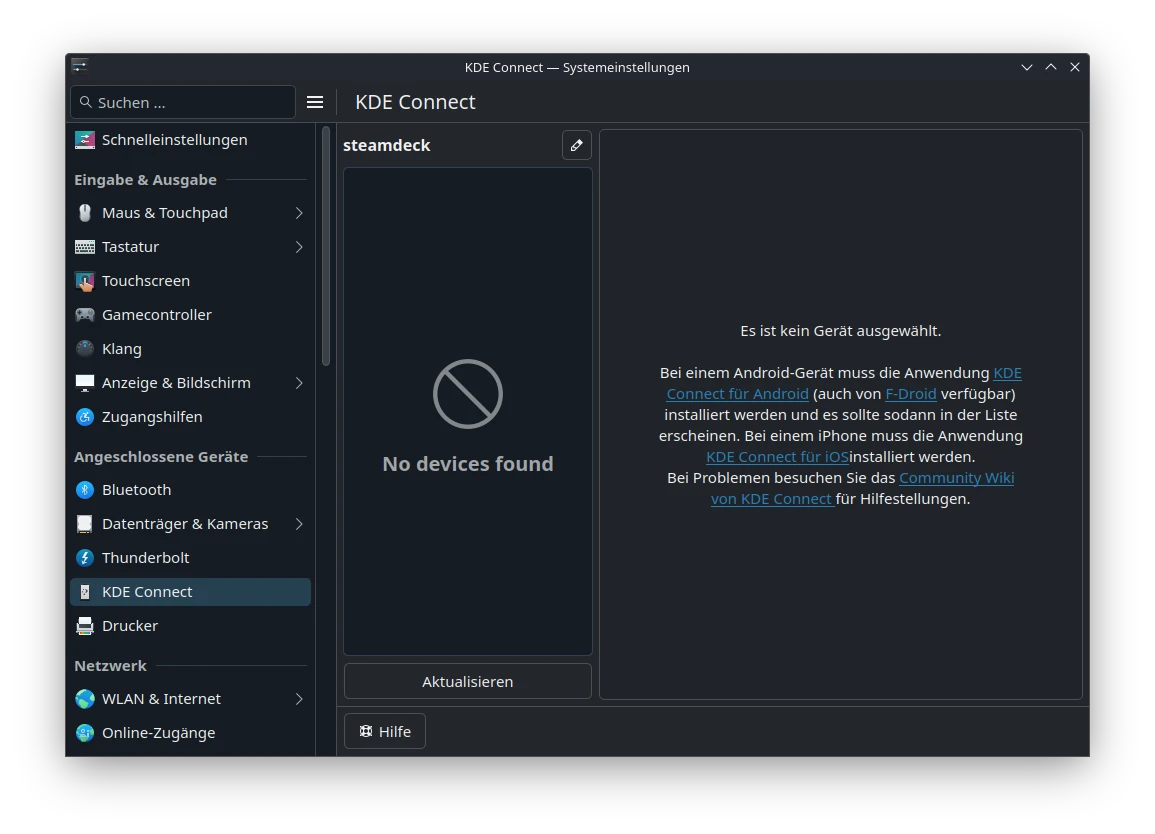 KDE Connect on SteamOS not able to discover any devices