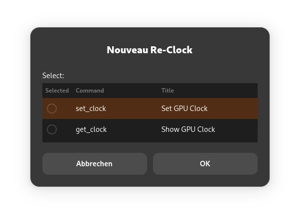 Nouveau Re-Clock main window