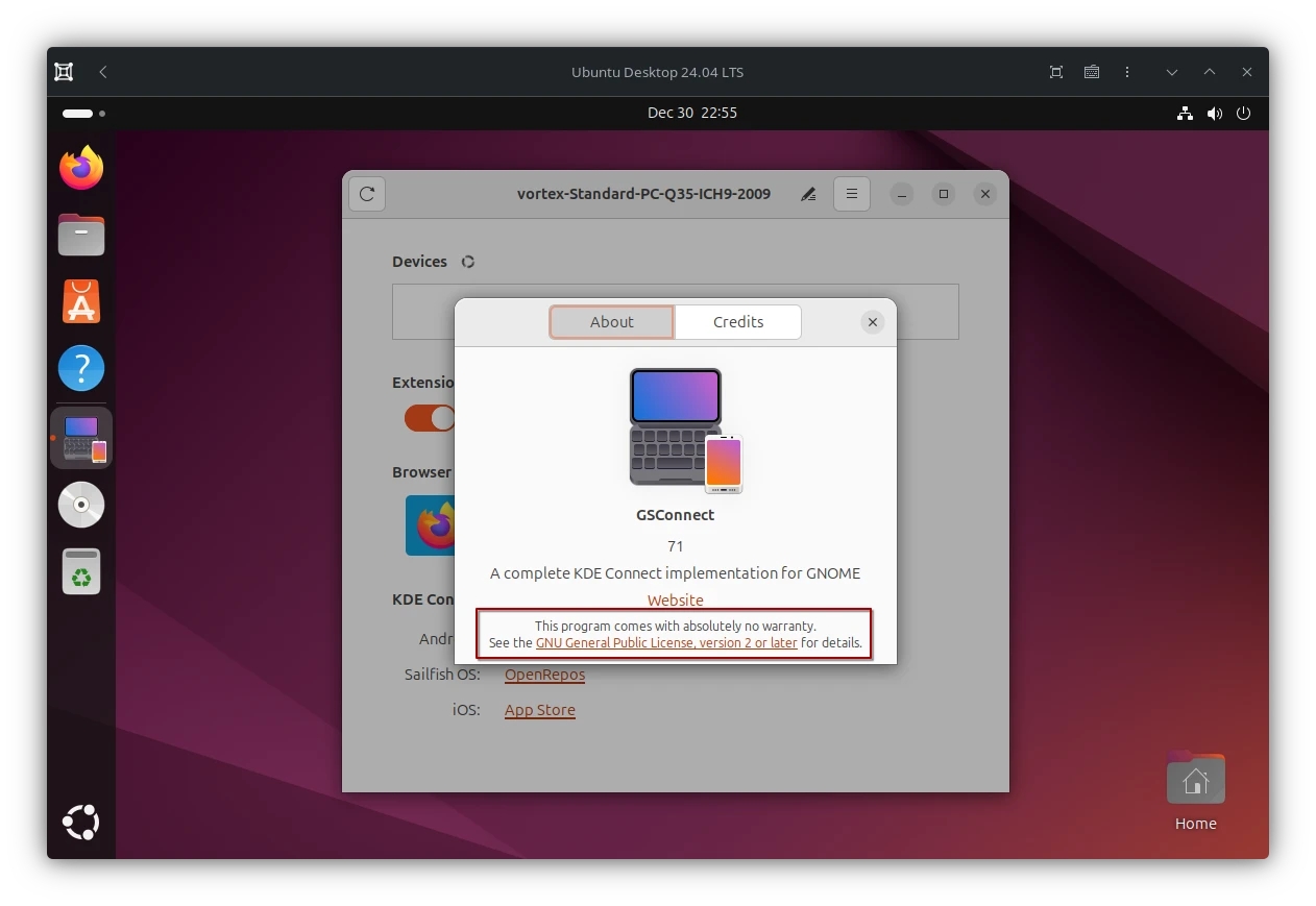 GSConnect on Ubuntu